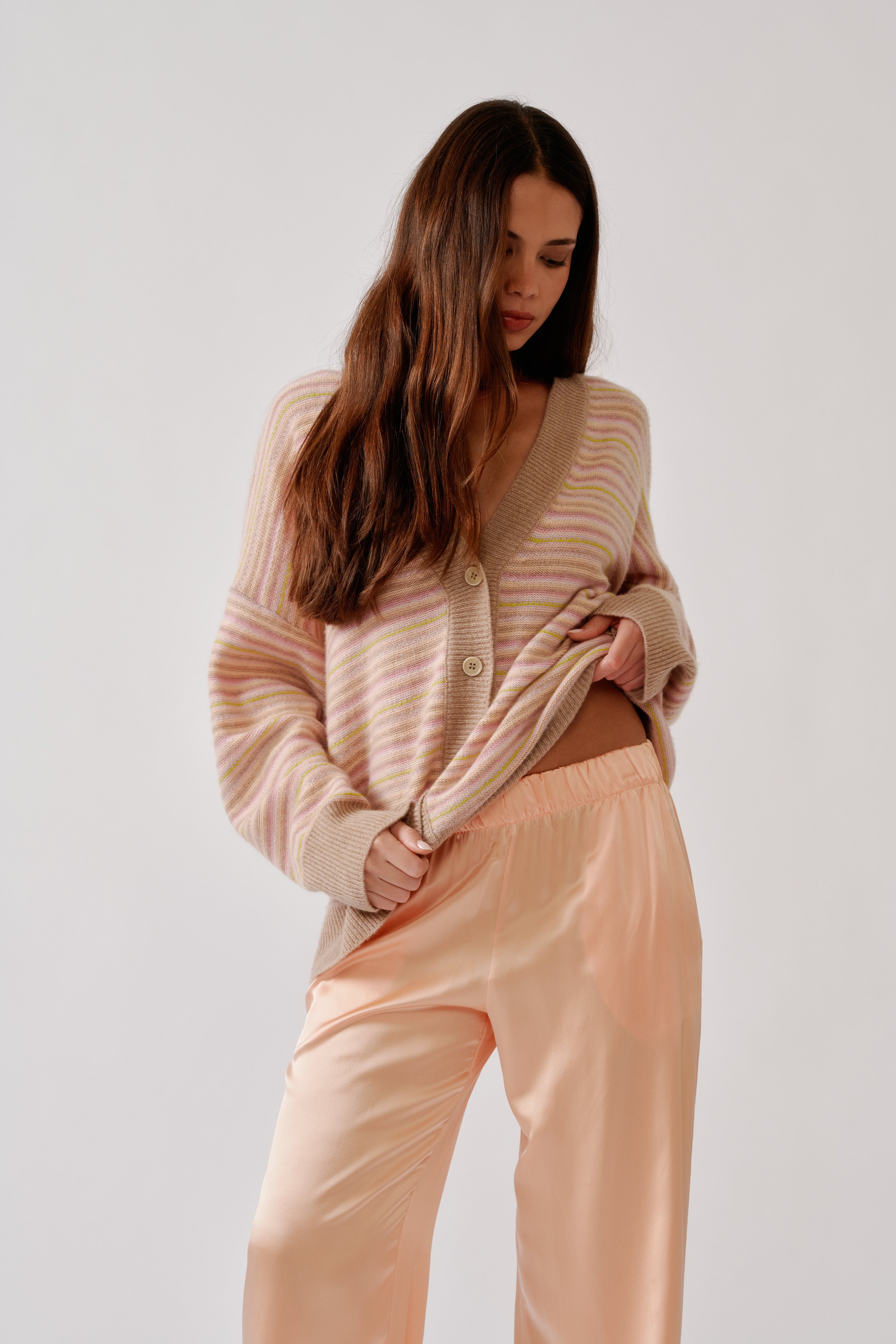 BRYNN  WIDE LEG SILK PANT | SHERBET