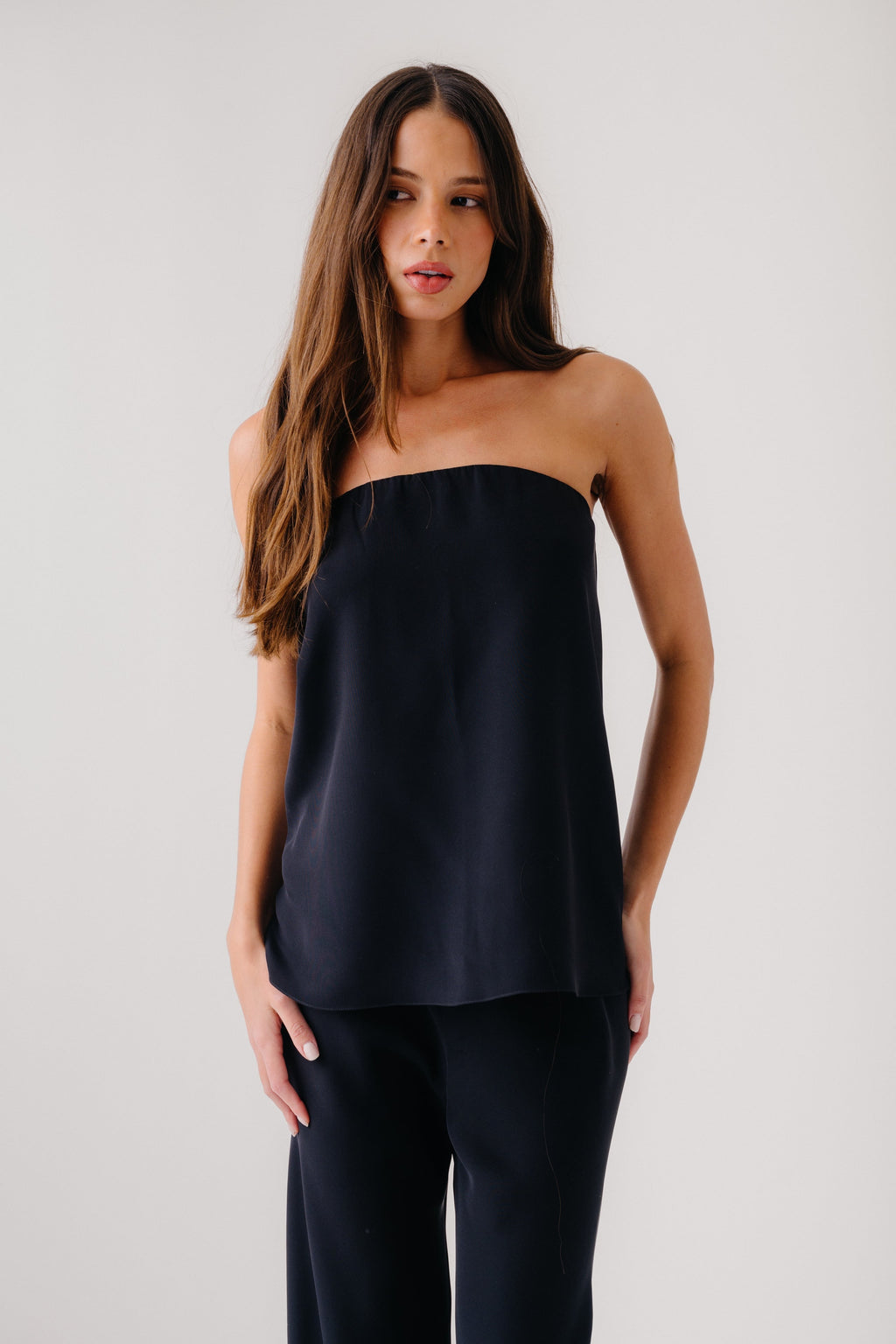 NAOMI SILK BIAS CUT PULL ON PANT | BLACK